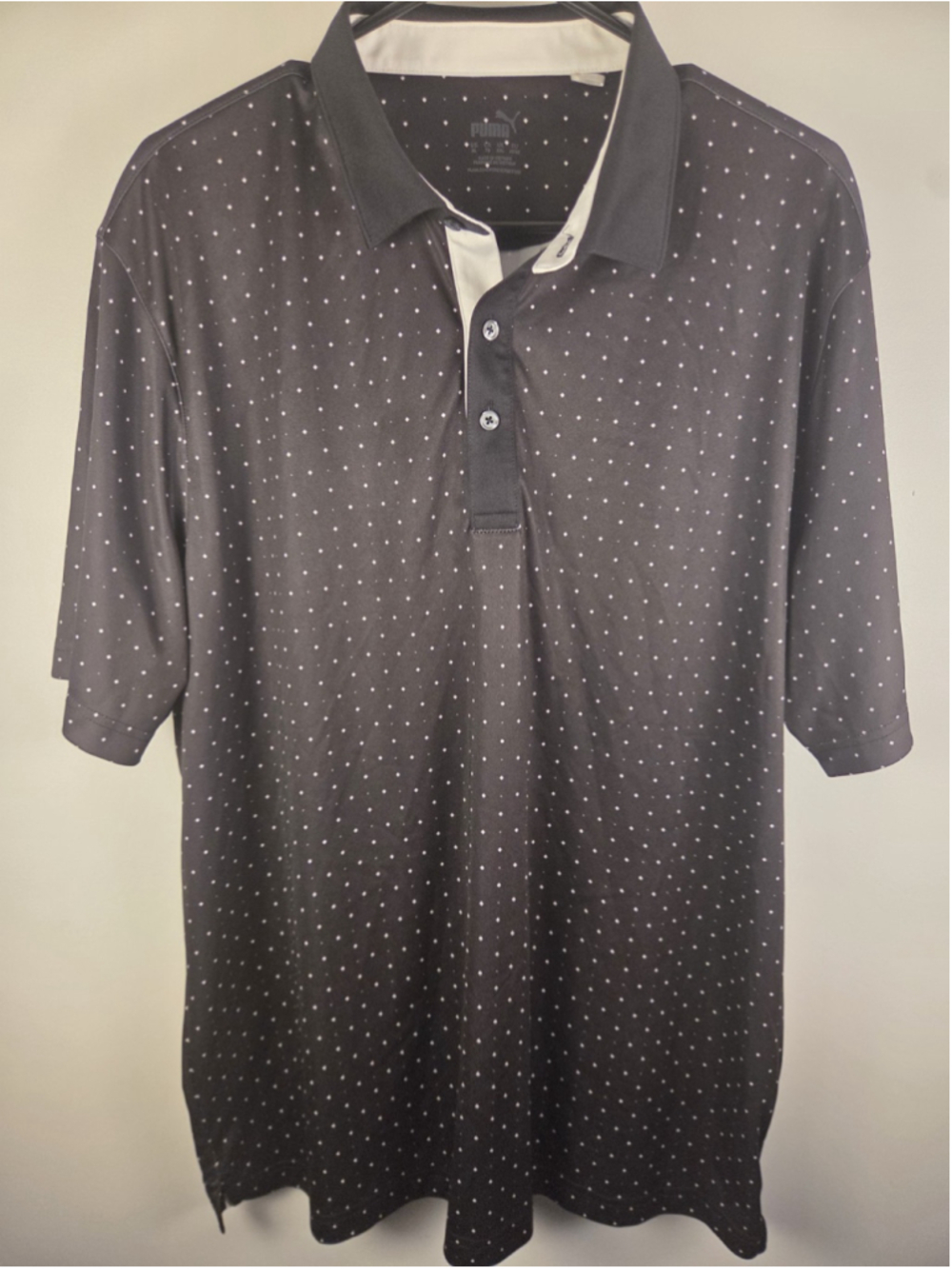 Puma Black With White Dot Men's Golf Polo Size XL